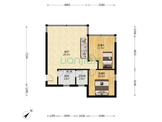 宏威花园 2室1厅1卫 70平方