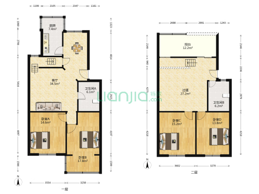 生活新境 4室1厅2卫 109平方