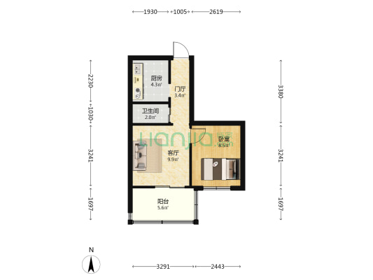 粮食局家属院（和平路） 1室1厅1卫 41平方