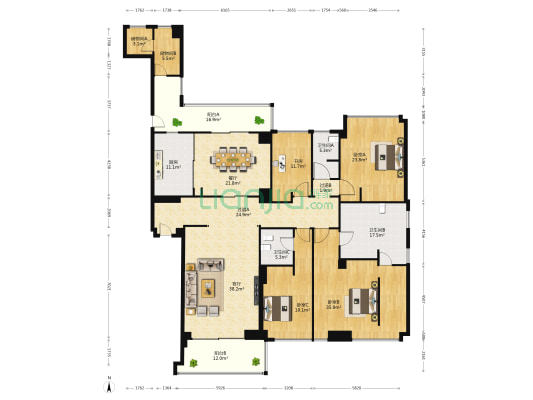厦禾裕景 4室2厅3卫 320平方