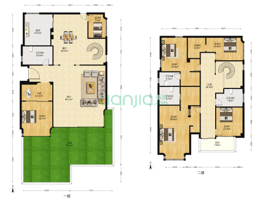 居住主题香榭丽居  7室2厅4卫 275平方