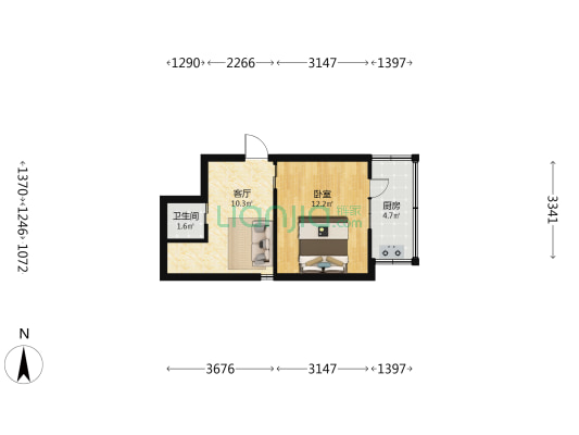 校尉营信息物价局宿舍 1室1厅1卫 34平方