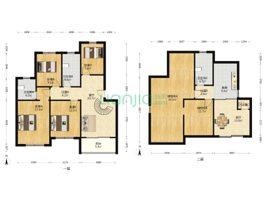 爱心家园 4室2厅3卫 145平方