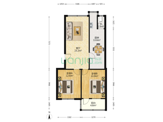 交通职业学院南院家属区 2室1厅1卫 80平方