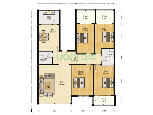 英雄山路60号 4室2厅2卫 192平方