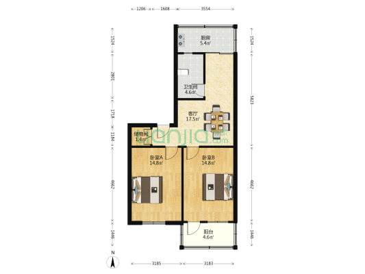 纺苑新邨 2室1厅1卫 71平方