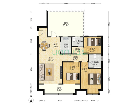 裕昌·祥生文贤樾 3室2厅2卫 115平方