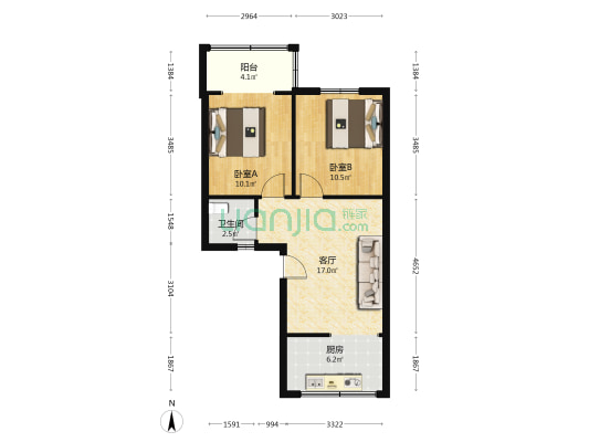 青龙小区 2室1厅1卫 69平方