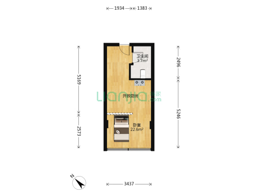 银杏地带 1室0厅1卫 37平方