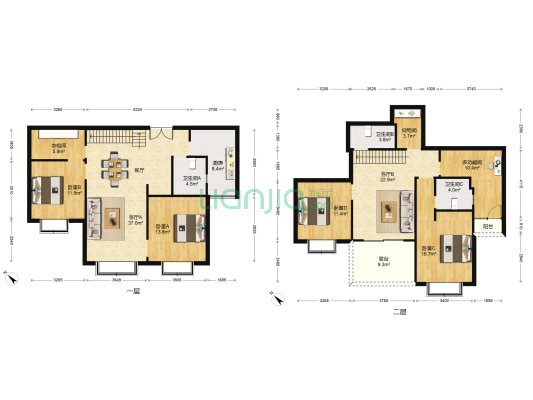 宏润花园 5室2厅3卫 203平方