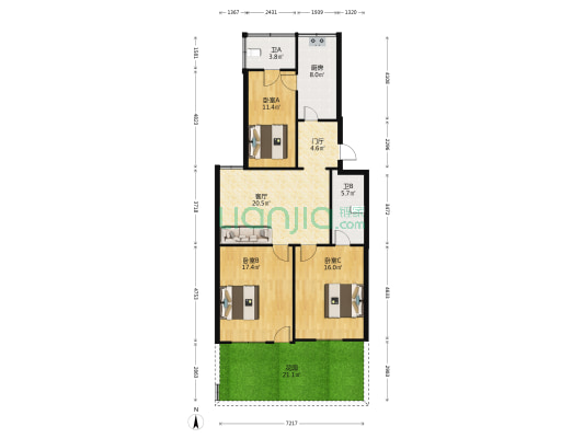 经五路15-4 3室1厅2卫 112平方