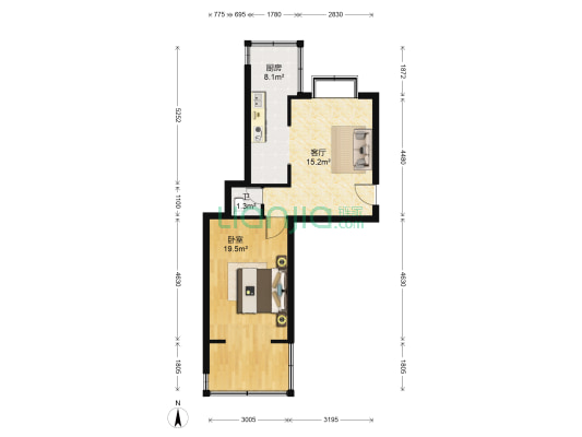 小山隆义里社区 1室1厅1卫 50平方