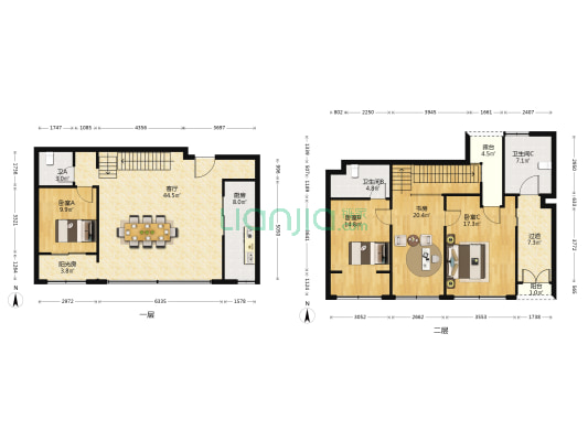 运河时代花园 4室1厅3卫 170平方