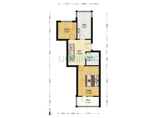 应化所小区 2室1厅1卫 55平方