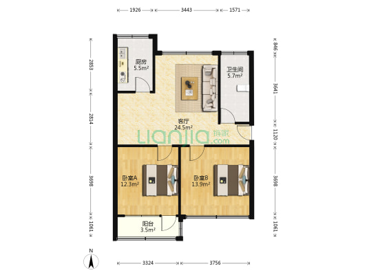 魏都区建行家属院 2室1厅1卫 100平方