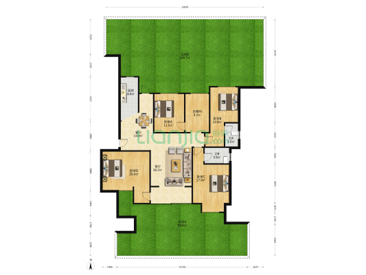 海伦国际三期 4室2厅2卫 159平方