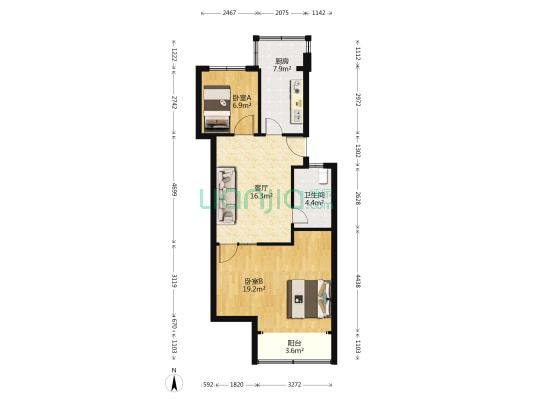 永昌路12号 2室1厅1卫 75平方