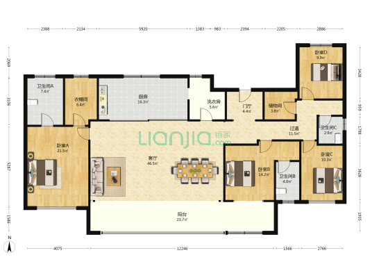 保利·臻誉 4室1厅3卫 249平方