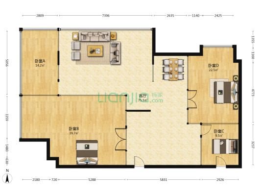 润东大厦 4室1厅0卫 223平方