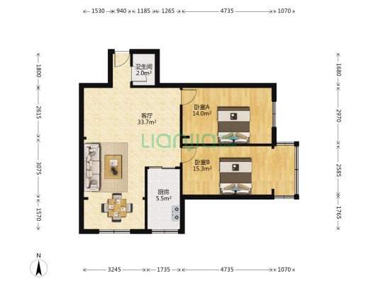 宁安小区 2室1厅1卫 93平方