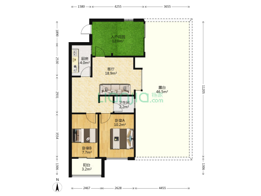 尚锦小区 2室1厅1卫 61平方