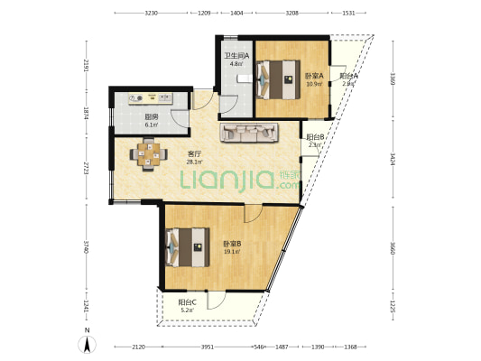 下濠基 2室1厅1卫 80平方