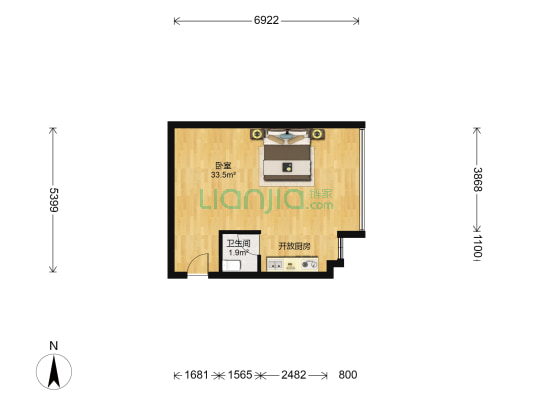 景城府 1室0厅1卫 82平方