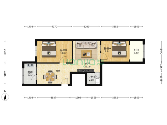 教育局家属院（颜家沟） 2室1厅1卫 65平方