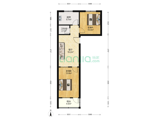 望平街 2室1厅1卫 66平方