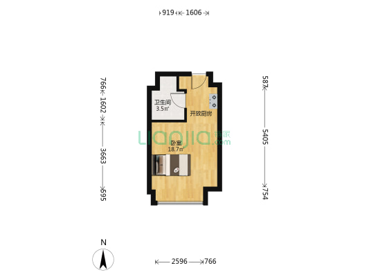 新城明昱锦园 1室0厅1卫 40平方