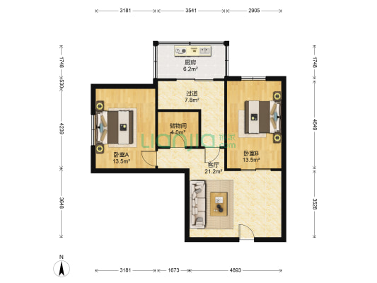 岭前街 2室1厅0卫 81平方