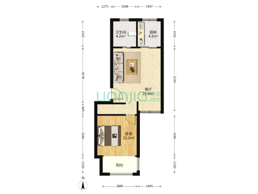 三林世博家园(新浦路91弄) 1室1厅1卫 55平方
