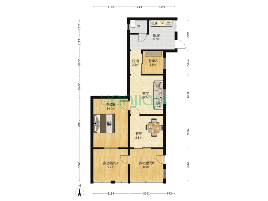 人民巷9号 4室2厅1卫 55平方