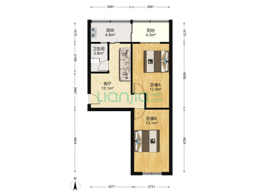 军苑新村 2室1厅1卫 68平方