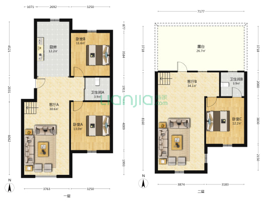 双泽和悦府 3室2厅2卫 89平方