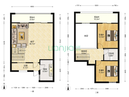 鼎尚花园(张家港市) 2室1厅1卫 125平方