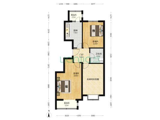 天裕昕园西区 2室0厅1卫 96平方