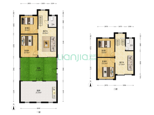 物资东区 4室2厅2卫 126平方