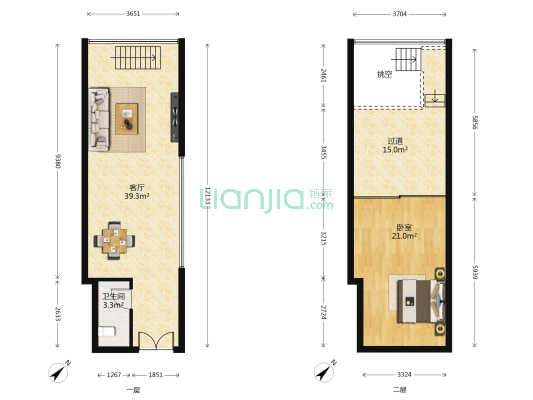 高创锦业 1室1厅1卫 66平方