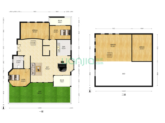 塞纳翡翠庄园丽都苑 2室1厅1卫 286平方