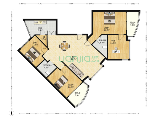 金丰园 4室1厅2卫 175平方