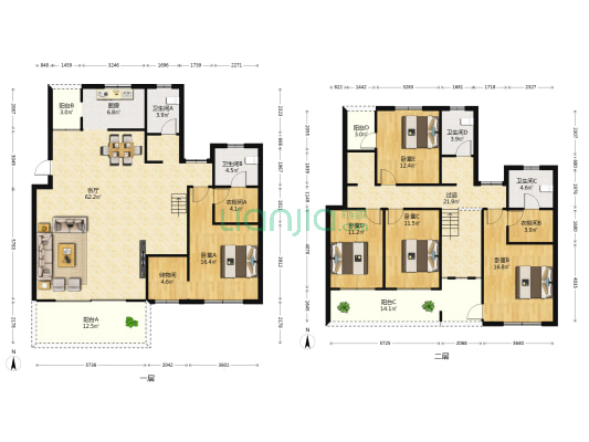 泰元花园小区 5室1厅4卫 275平方