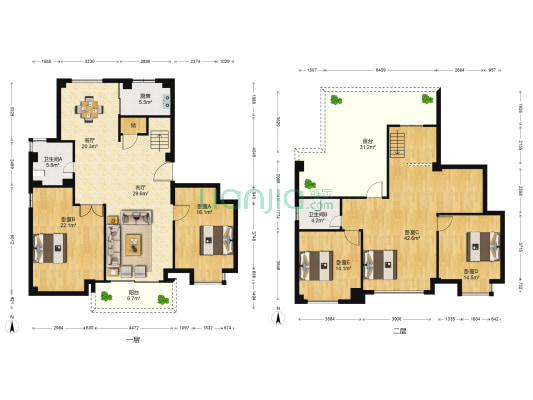 金瑞名苑 5室2厅2卫 219平方