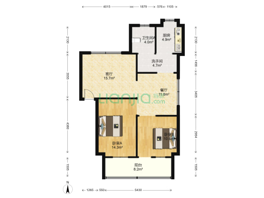 环卫南所 2室2厅2卫 84平方