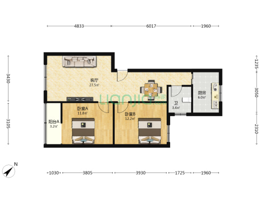 人事局家属院 2室1厅1卫 85平方