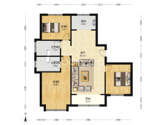 鹏渤·印象城 3室1厅 南 北-涿州鹏渤·印象城户型图