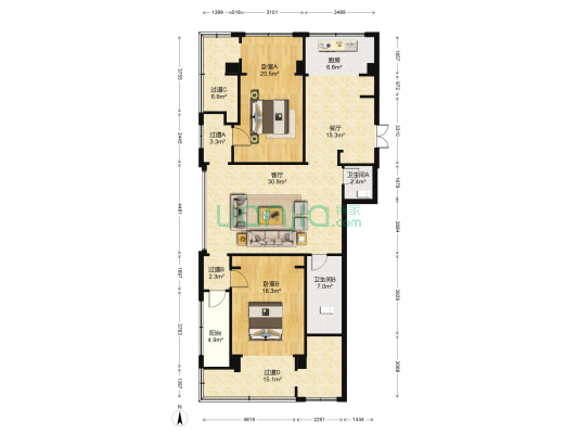 柳市兆丰东路 2室2厅2卫 150平方
