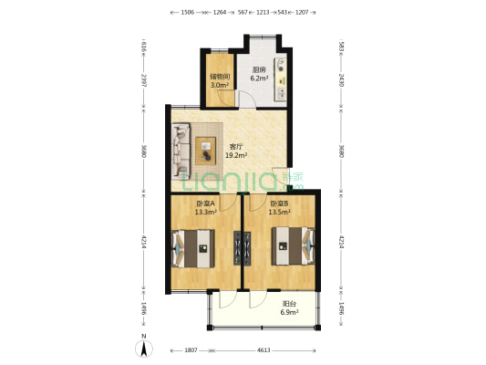 江拖分厂生活区 2室1厅0卫 77平方