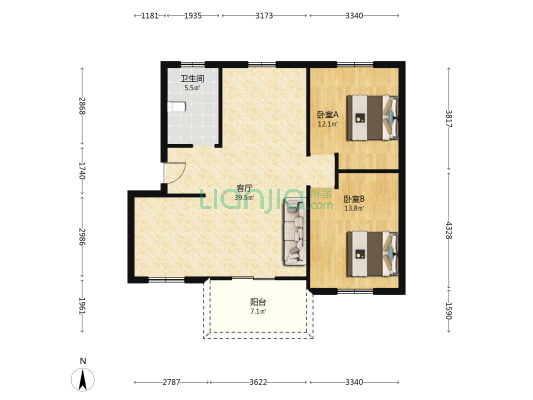 欣苑小区 2室1厅1卫 96平方
