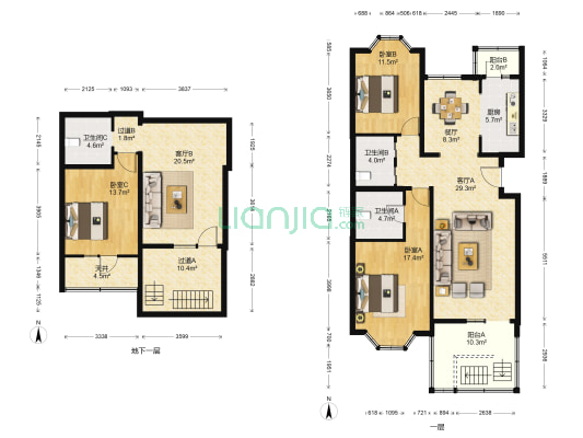 益明园 3室3厅3卫 118平方
